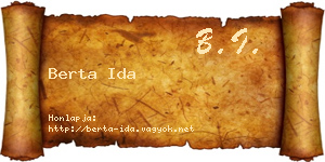 Berta Ida névjegykártya