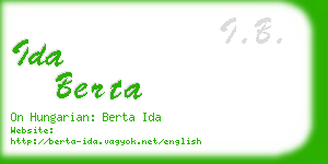 ida berta business card